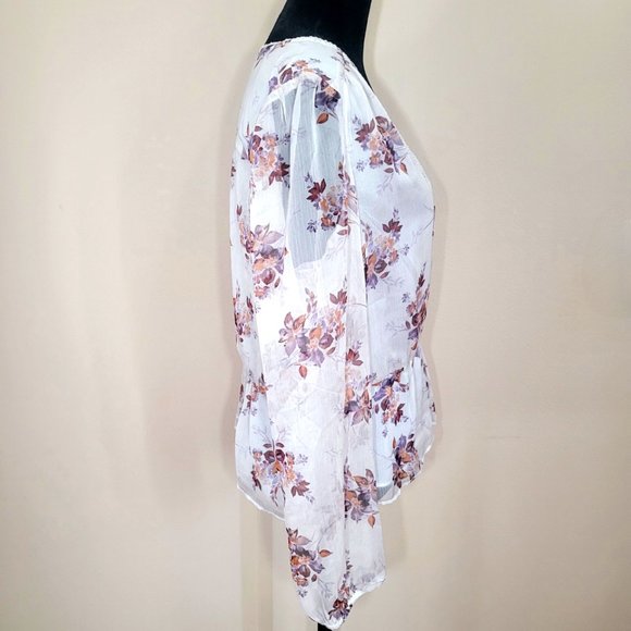 1 State Floral Long Sleeve Blouse - M - Picture 2 of 4